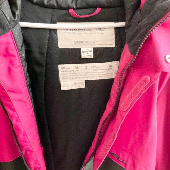 Medium Womens O’Neil Snowboard Ski Red Jacket Winter Warm Zipper Water Resistant - Picture 3 of 11